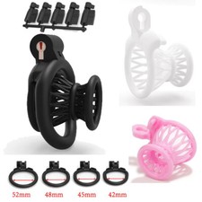 Resin Male Chastity Device Inverted Cage for Men Locking Belt with 4 Rings US