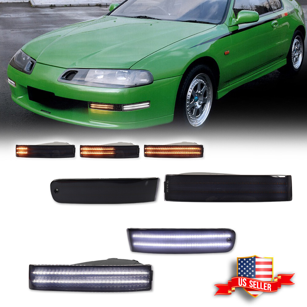 4PCS Smoked LED Bumper Marker Lights for 92-96 Honda Prelude