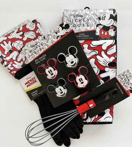 Disney Minnie Mouse Kitchen - Microfiber TOWELS + UTENSILS Set RED - Picture 4 of 7