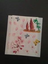 Creative Memories ~ Block Stickers ~ 4" x 5" ~ Cherry Blossoms ~ Lot of Two