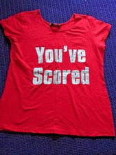 Ladies red t shirt, size 20 UK 'You've Scored' Funny football graphic VGC