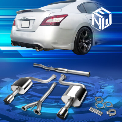For 09-15 Nissan Maxima A35 V6 Dual 4'' Muffler Burnt Tip Racing Catback Exhaust