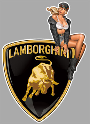 LAMBORGHINI right pin up right laminated vinyl sticker