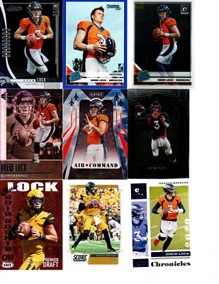 Drew Lock Collection 73 Cards, 36 Different Cards High Beckett Value $75