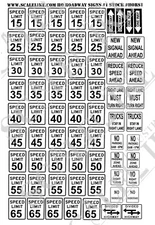 SCALELIKE INDUSTRIES HO-ROADWAY SIGNS 1 (HORS-1) PRINTED ON PLASTIC FACTORY NEW