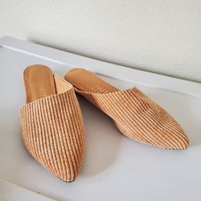 Coconuts by Matisse Flat Mules Curdoroy Xander Natural Micro Cord Pointed-Toe