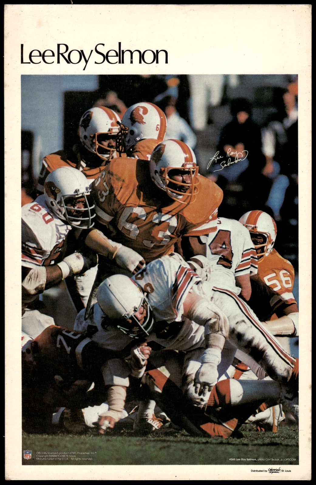 1981 MARKETCOM MINI POSTERS LEE ROY SELMON TAMPA BAY BUCCANEERS #43 5 1/4" X 8