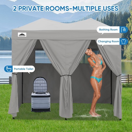 Eagle Peak Outdoor 2 Zimmer Pop Up Tragbare Umkleidekabine 8x4 - Bild 7 von 40