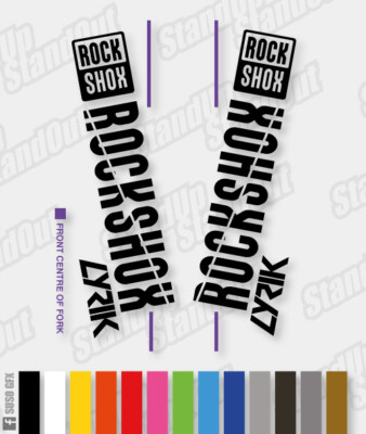 Fluorescent Colours RockShox ARGYLE Style Decals Stickers Custom