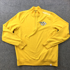 Nashville Predators Pullover Mens Medium Yellow 1/4 Zip Sweatshirt Jacket '47