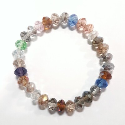 Mehrfarbiges transluzentes Kristall Perlen Armband - eleganter edler zeitloser Stil