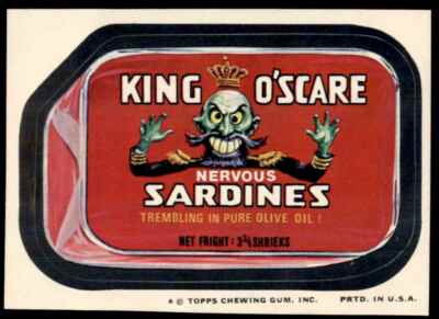 1974 Topps Wacky Packs King O scare sardines