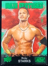 2021 UPPER DECK AEW RICKY STARKS MAIN FEATURES GREEN #D/199 *OMEGA* Ricky Saints