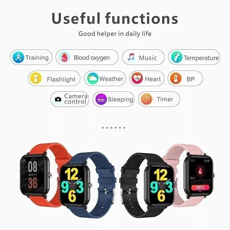 Smart Watch Men Women Fitness Tracker Blood Pressure Heart Rate Sport Watches UK - Image 3 of 4