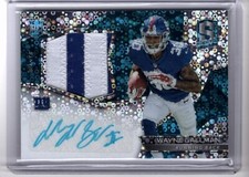WAYNE GALLMAN 2017 PANINI SPECTRA NEON BLUE ROOKIE PATCH AUTO /75 RC NY GIANTS