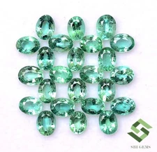 4x3 mm Natural Emerald Oval Cut Lot 15 Pcs 2.26 CTS Zambia Loose Gemstones