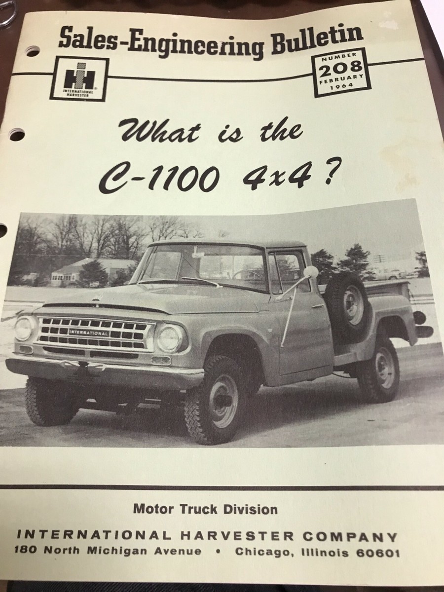 洋書 INTERNATIONAL TRUCKS INTERNATIONAL TRUCKS SALES-ENGINEERING BULLETIN 1964 C1100