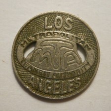 Los Angeles Metropolitan Transit Authority California Transit Token - Ca450k Los Angeles Metropolitan Transit Authority California Transit Token - Ca450k