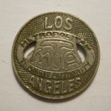 Los Angeles Metropolitan Transit Authority (California) transit token - CA450K