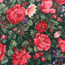 VTG Xmas placemats set of 8 Cotton Floral Fabric Border 16x13  Holly Berries EUC