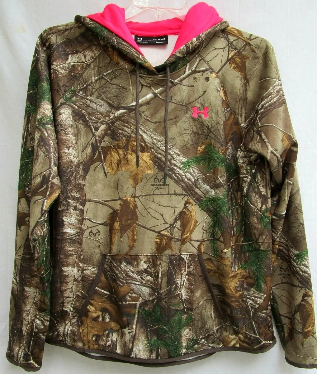 UNDER ARMOUR..COLD GEAR..REAL TREE CAMO..PULLOVER..HOODIE..FLEECE  LINED..JACKET