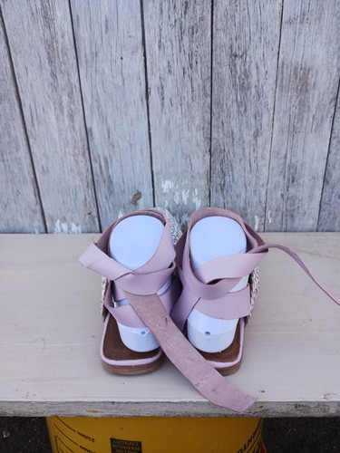 Jeffrey Campbell Sz 8.5 Khaleesi Woven Ankle Tie Mule In Lilac Mlti Womens - Picture 5 of 9