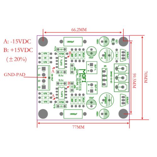 1pc Dual-OP Phono Verstärker(MM) RIAA Kit DIY - Bild 4 von 12