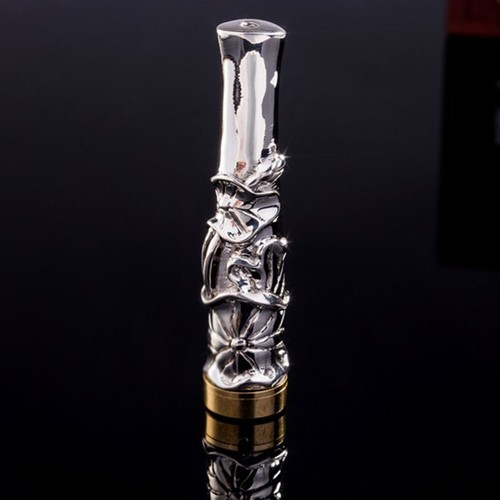 S925 Real Sterling Silver Cigarette Holder Lotus Leaf Carved Cigarette Filter - Picture 1 of 7