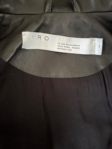 IRO Ashville black leather biker jacket size 36 - Picture 7 of 8