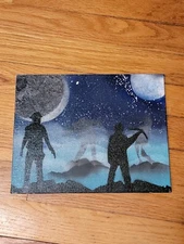 Walking Dead Space Landscape Sci-Fi Worlds signed Original Spray Paint Art