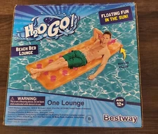 Bestway H2O Go Beach Bed Lounge Swimming Pool Float  Orange/Pink