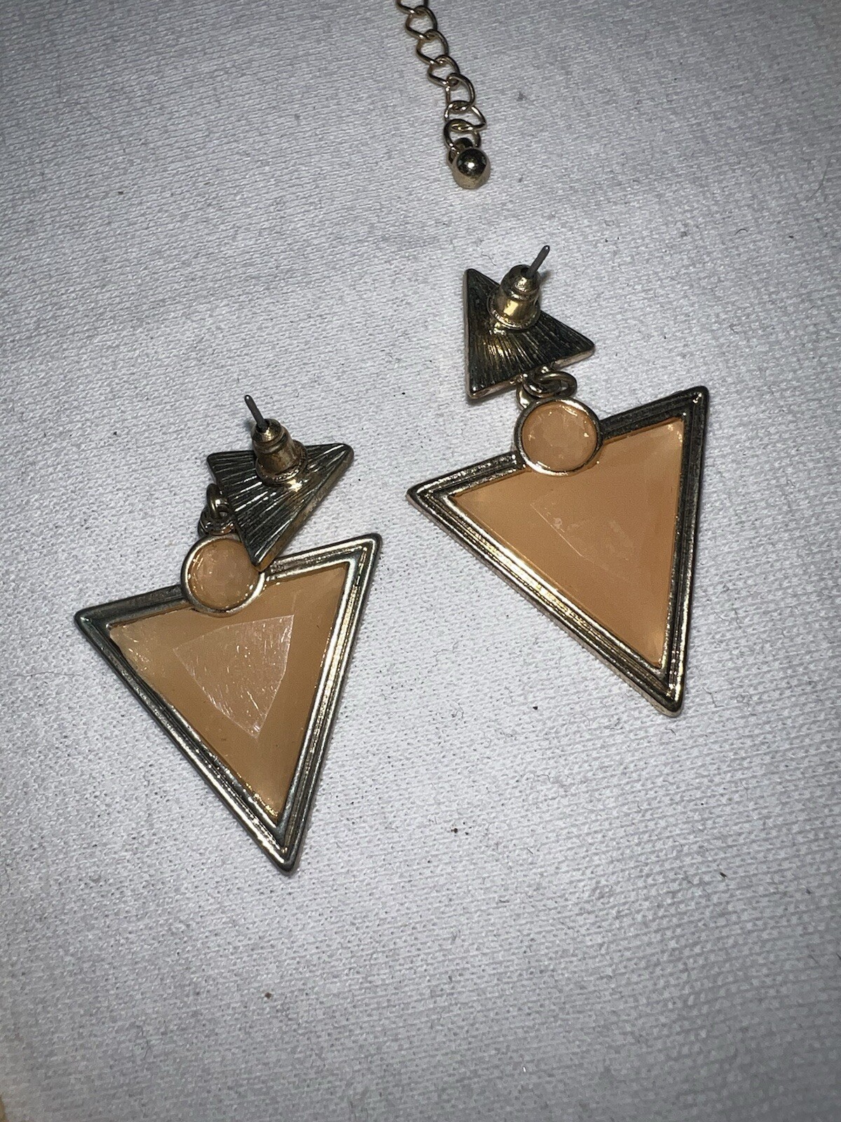 Triangular Statement Necklace Set With Earring Ex… - image 5