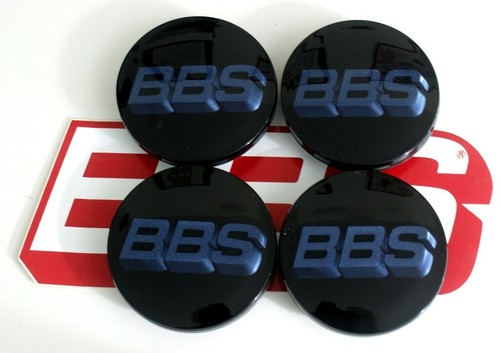 "NEW" REAL BBS BLACK & 3-D INDIGO BLUE 70mm CENTER CAP EMBLEMS 58071073