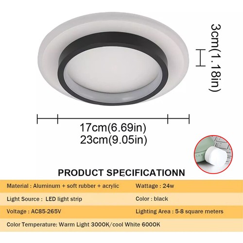 Modern LED Ceiling Light Square Panel Down Lights Bathroom Kitchen Bedroom Lamp - Picture 21 of 21