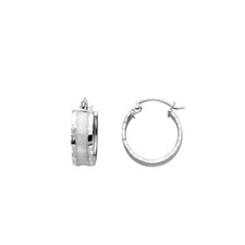 14K White Gold 5mm Hoop Earrings for girl Diameter -12 MM