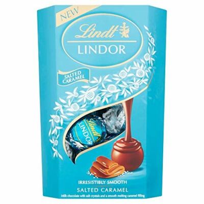 NEU: Lindt Lindor Milchschokolade Salted Caramel Schokolade Geschenkbox, 200g