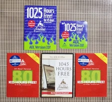 Lot of 5 AOL Discs v. 7.0 8.0 America Online Collectible Install Discs CDs D