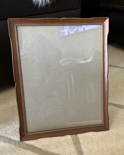 Antique Vintage Carved Edge Wooden Picture Photo Frame 11x14 Tabletop Satin Back