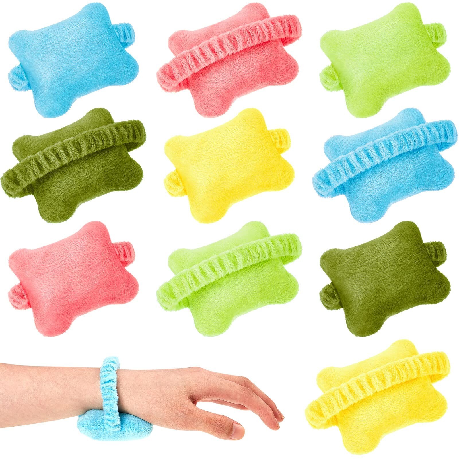 Kosiz 10-Piece Colorful Wearable Mouse & Keyboard Wrist Rest Set for Comfort