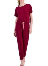 Jenni Women  s Short Sleeve Joggers 2 Piece Pajama Set Size M