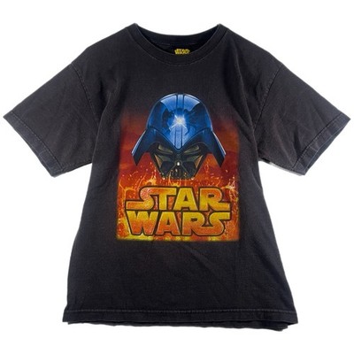 Vintage Star Wars Men's Darth Vader 3D Graphic T Shirt 90s Rare Y2K (Small)