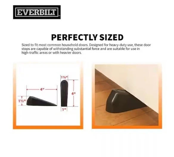 Everbilt Heavy-Duty Brown Rubber Door Stop (2-Pack)