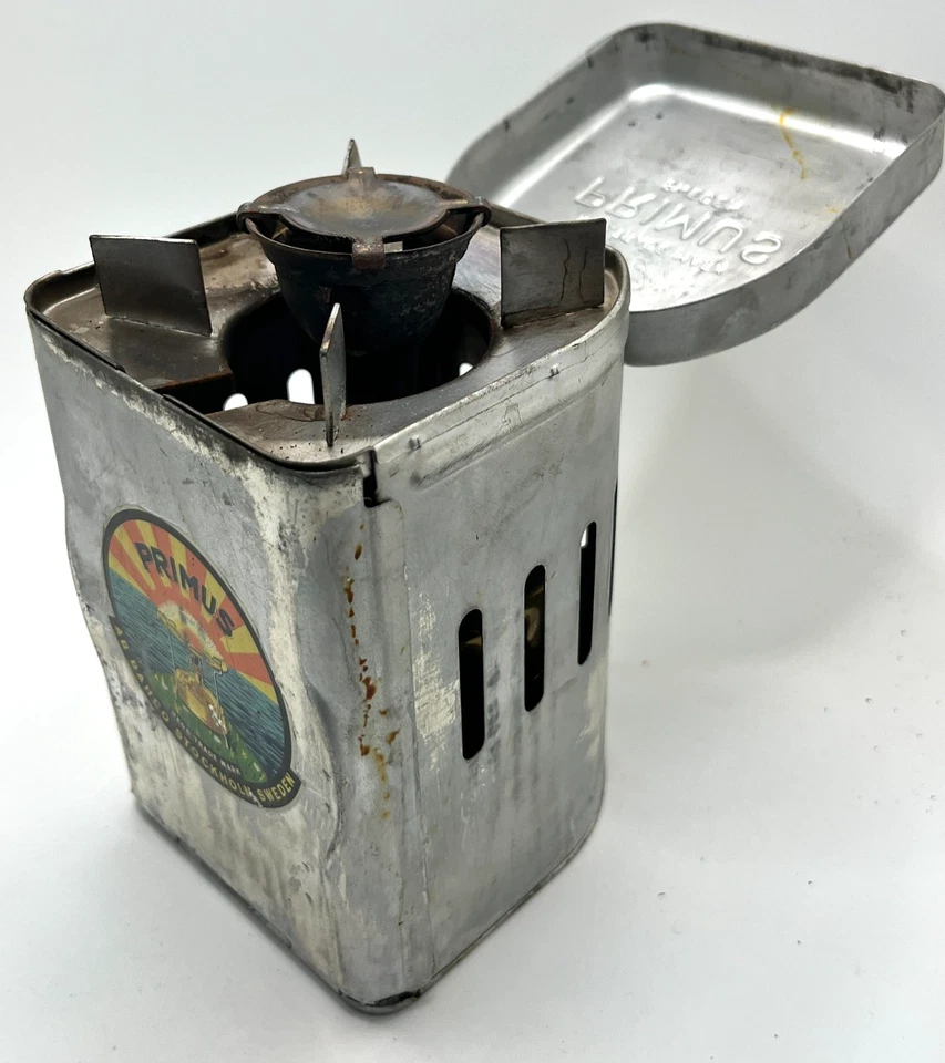 Vintage PRIMUS No. 71L Camp Stove Original Box w Metal Windscreen Papers & Key - Image 3 of 4