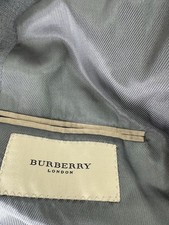 Burberry London Blazer Jacket 46R Gray 3 Button 100% Wool Double Vent USA Made