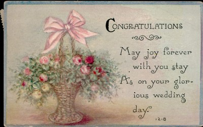 #ad Postcard: CONGRATULATIONS May joy forever with you stay As on your glo $3.99