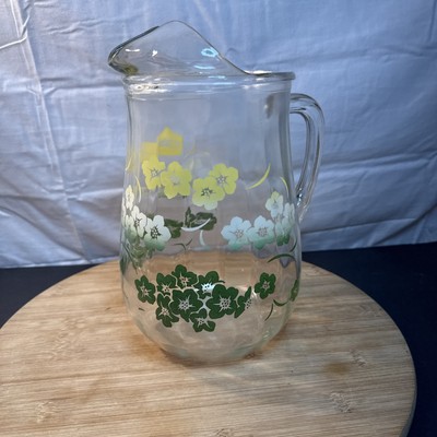 Vintage mid-century hazel Atlas Juice picture with ice slip hibiscus flowers