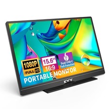 Portable Monitor Latest 15.6'' FHD 1080P USB-C HDMI Laptop Monitor w/Smart Cover