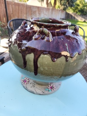 Huge George Gledhill Studio Art Pottery Vase - 12.5'' - Anagama Wood Fired...