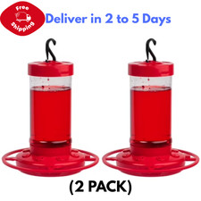 2 pack First Nature Hummingbird Feeder, 16 oz, Red, Plastic