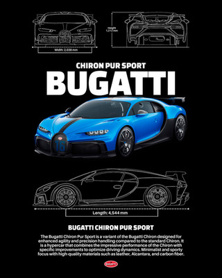 Premium Bugatti Chiron Pur Sport Car Poster Wall Art Decor Gift Multiple Sizes